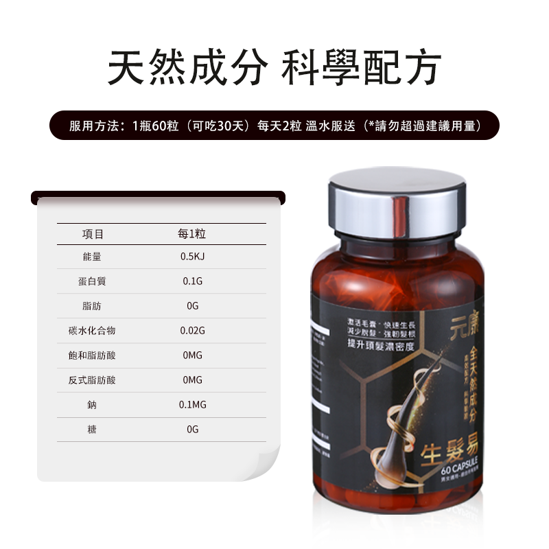 生髮易 速效生髮精華（60粒）